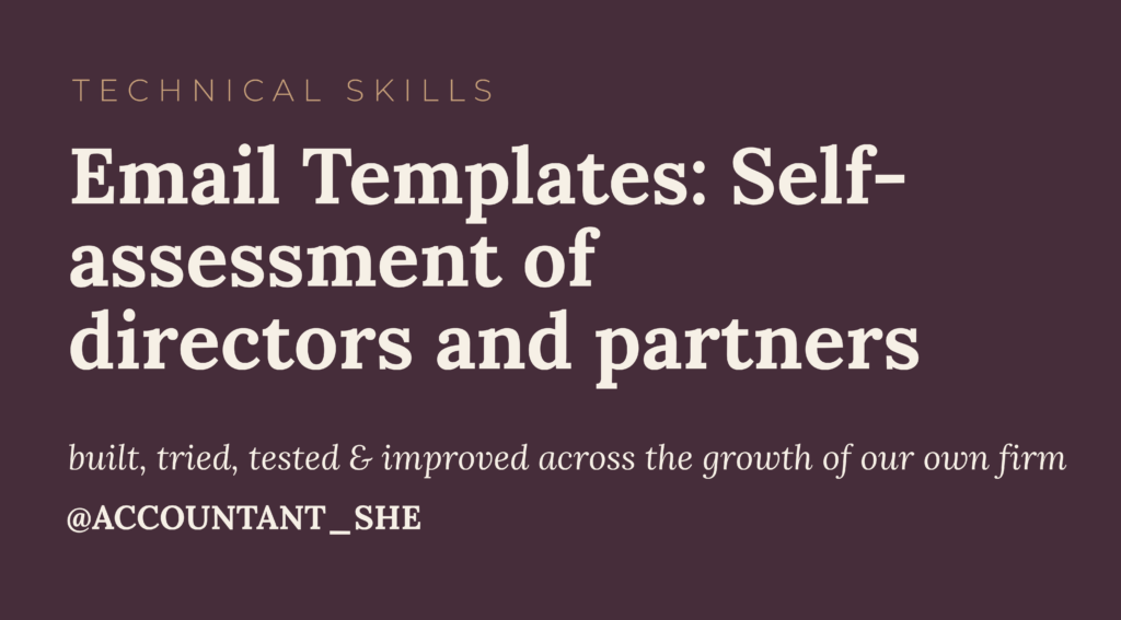 Email templates – Self-assessment of directors and partners