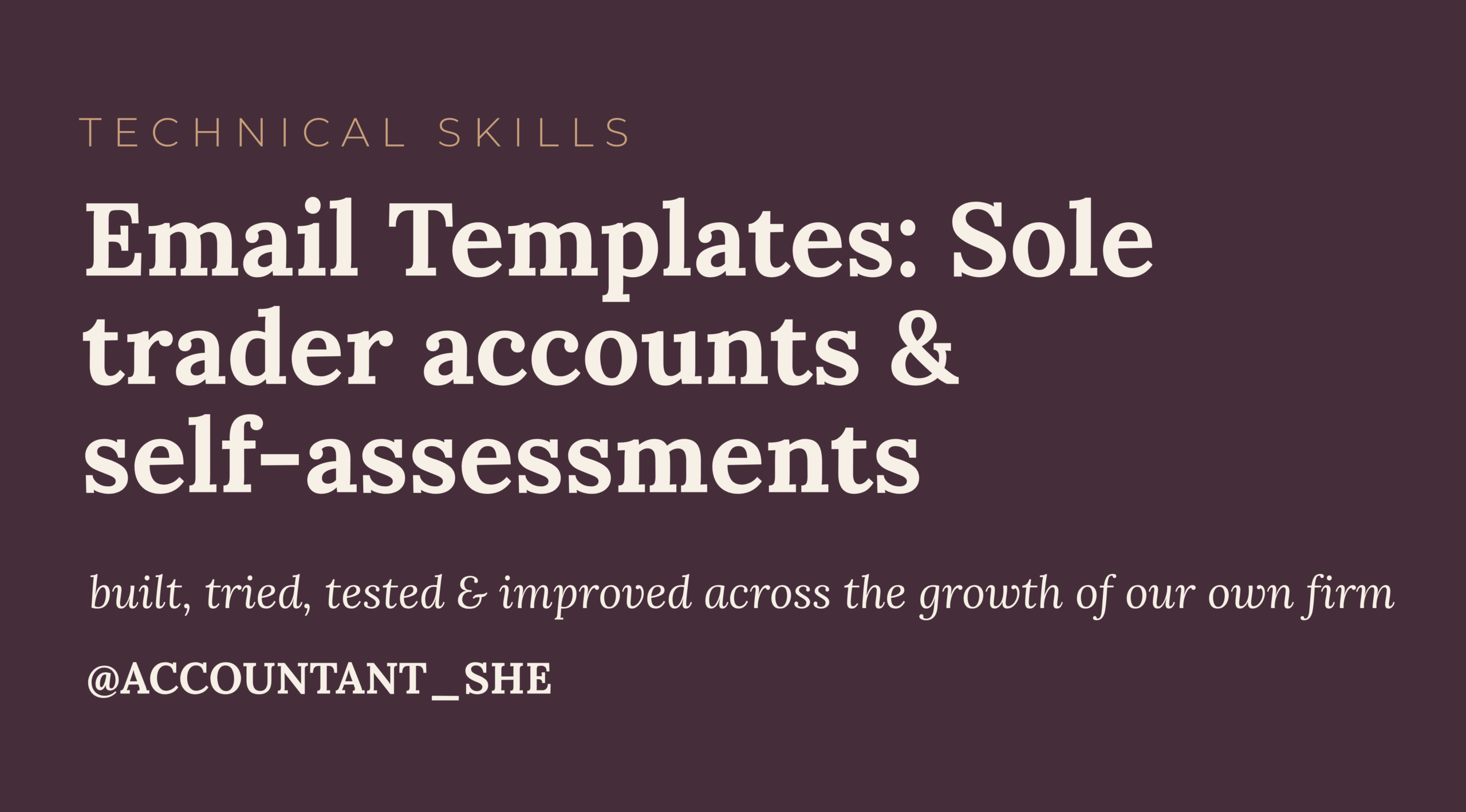 Email templates - Sole trader accounts & self-assessments