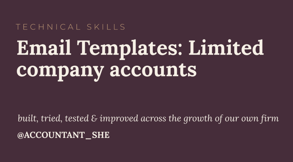 Email templates – Limited company accounts