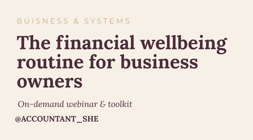 The financial wellbeing routine for business owners that works
