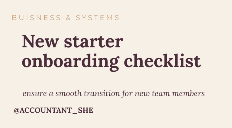 New starter onboarding checklist