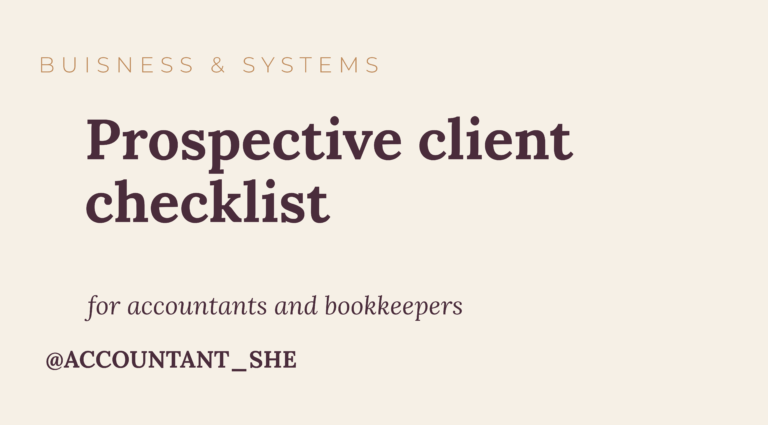 Prospective client checklist for accountants and bookkeepers