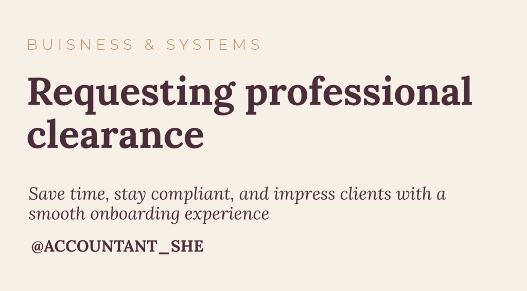 Requesting professional clearance
