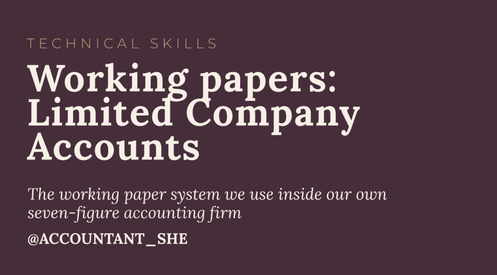 Working Papers – Limited Company Accounts