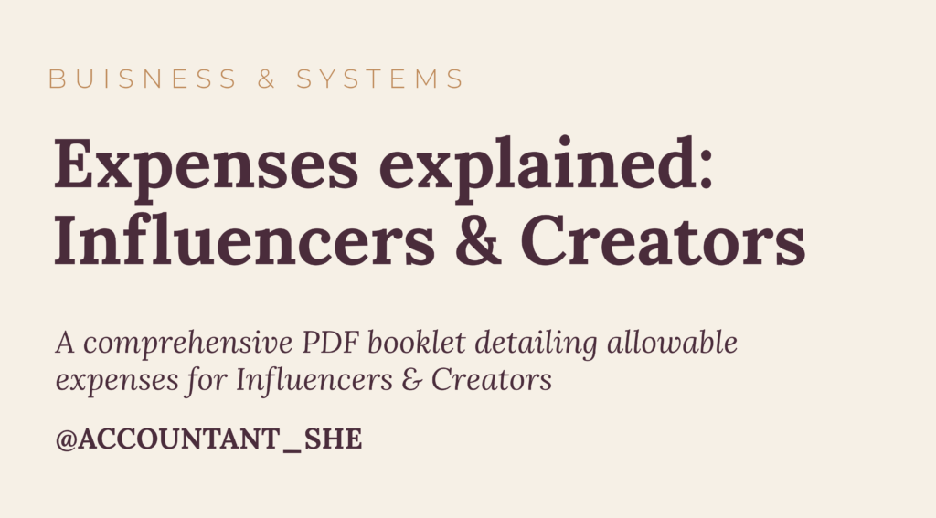 Allowable expense queries for influencers