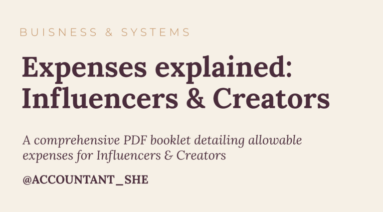 Allowable expense queries  for influencers