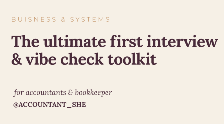 The ultimate first interview & vibe check toolkit for accountants & bookkeepers
