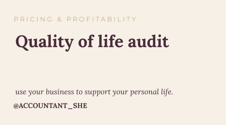 Quality of life audit for business owners