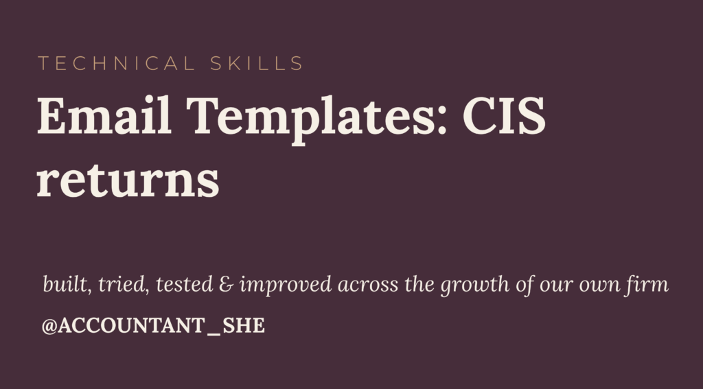 Email templates – CIS returns