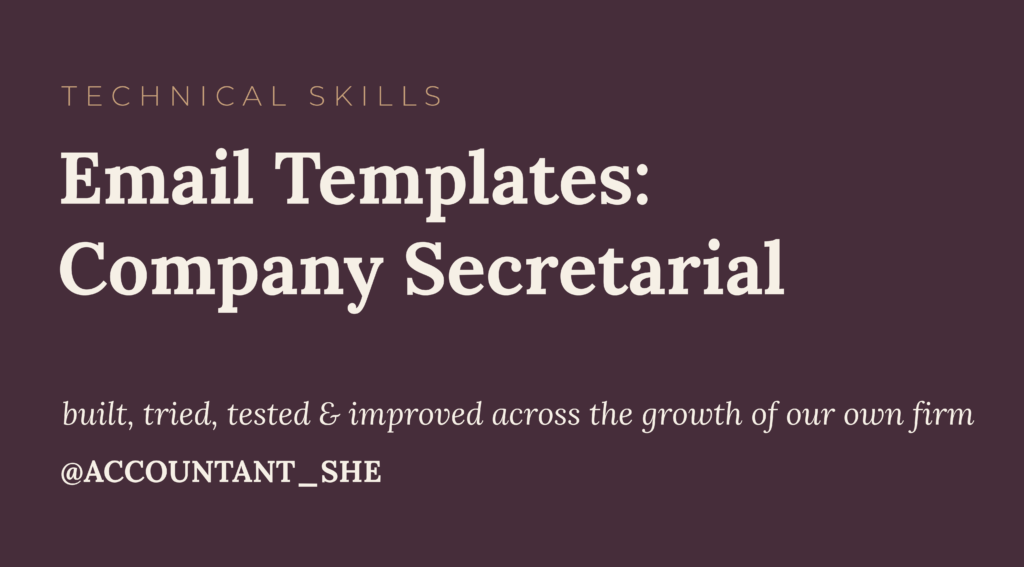 Email templates – Company secretarial